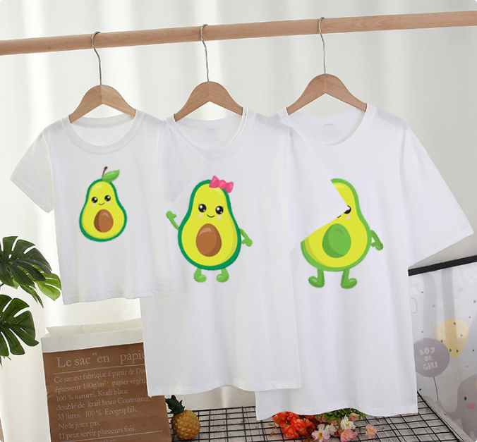 Matching With The Family - Avocado T-shirt White