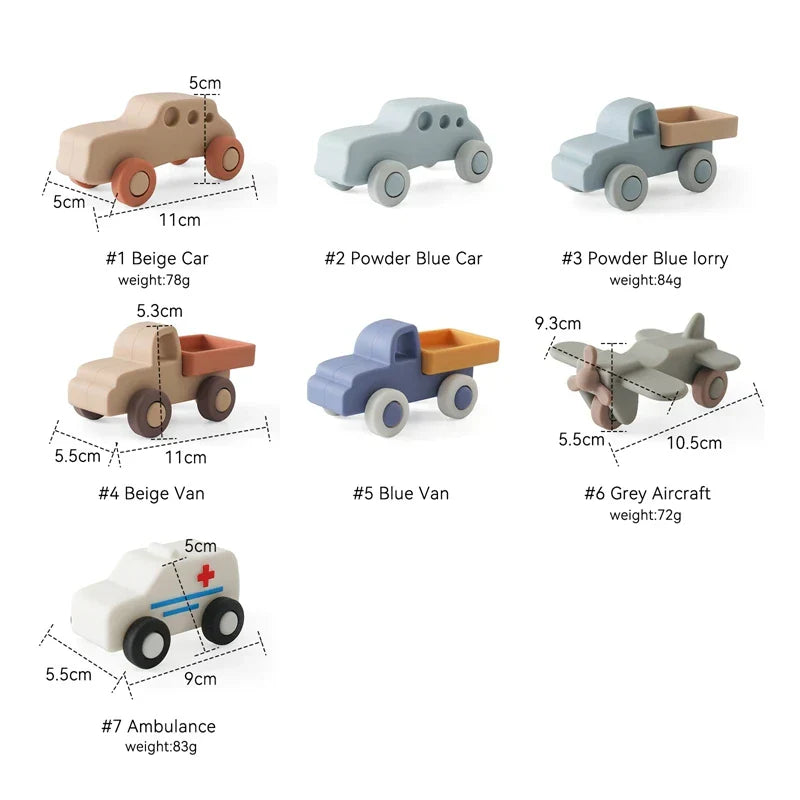 Rolling & Biting - Silicone Vehicle Toys