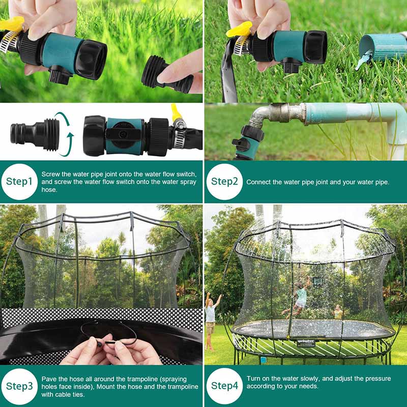 Water trampolining - Water sprinkler