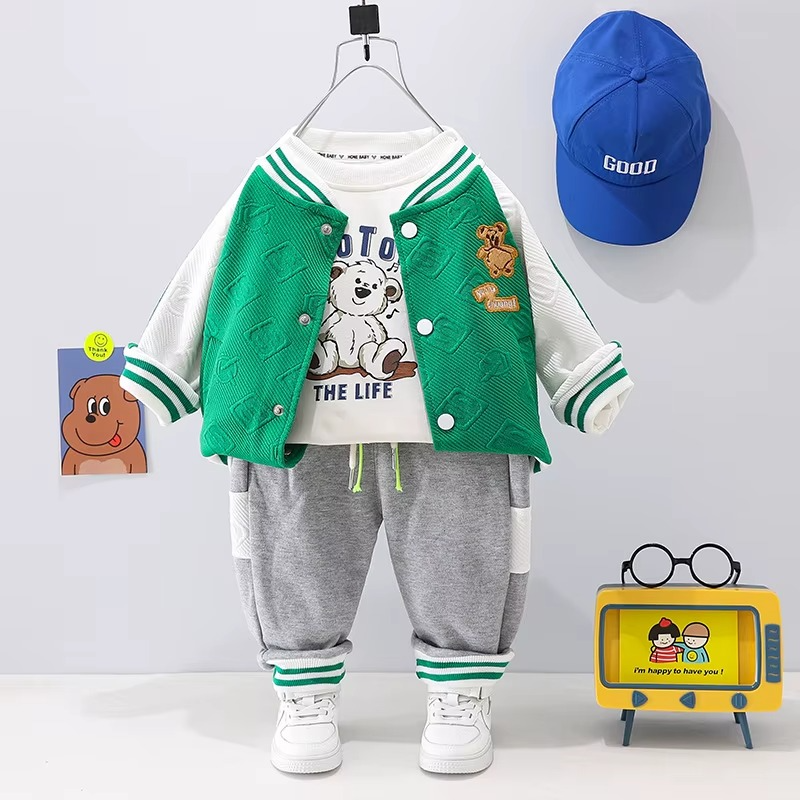 Toddler & Adventure - 3-Piece Clothing Kit Red Baseball Bear
