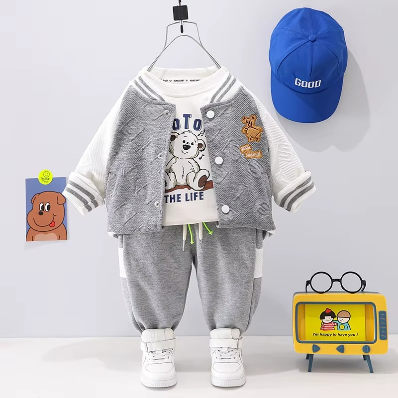 Toddler & Adventure - 3-Piece Clothing Kit Red Baseball Bear