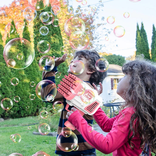 Play bubble games! - Soap bubble gun