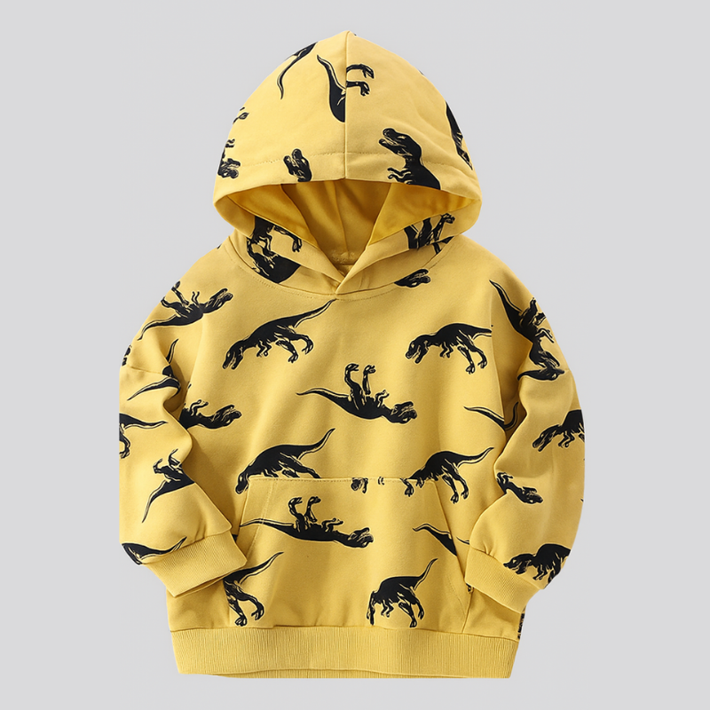 Warm & Breathable – Hoodie with Triceratops Print