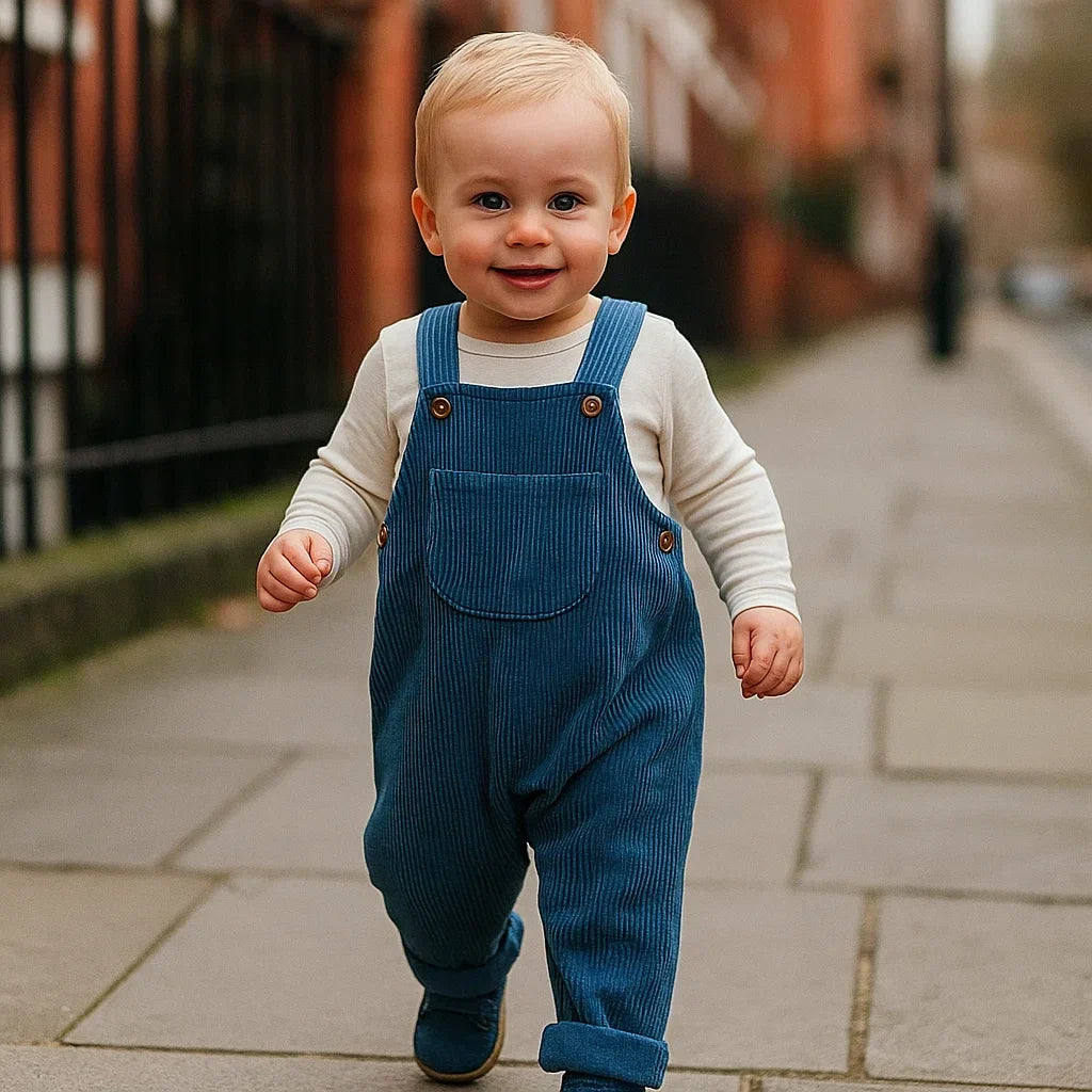 Comfortable and stylish – Ribbed fabric dungarees