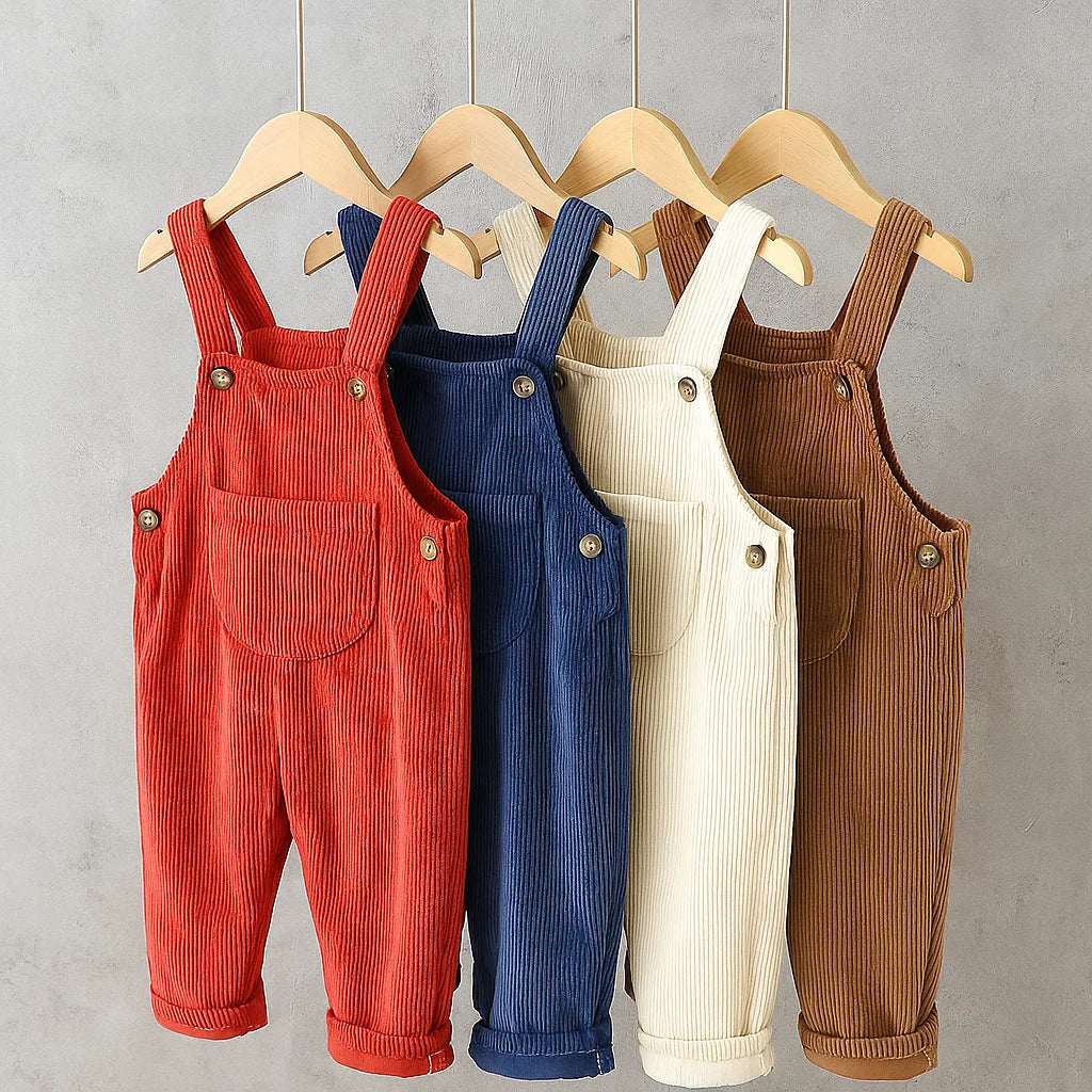 Comfortable and stylish – Ribbed fabric dungarees