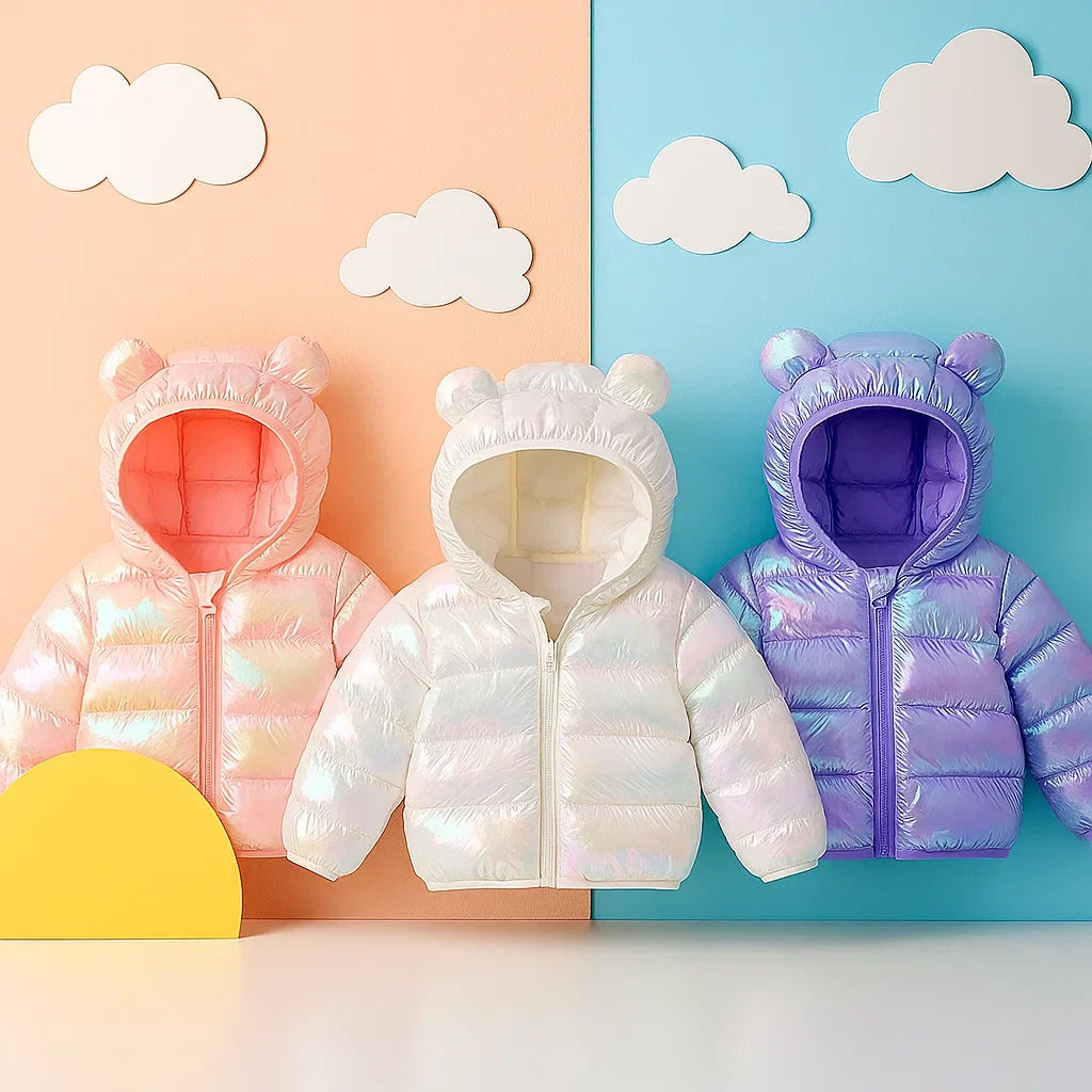 Thick Padded Jacket with Bear Hood