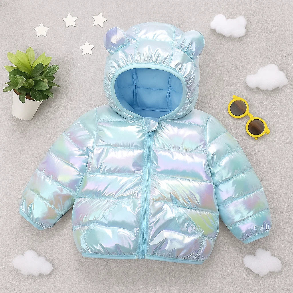 Thick Padded Jacket with Bear Hood