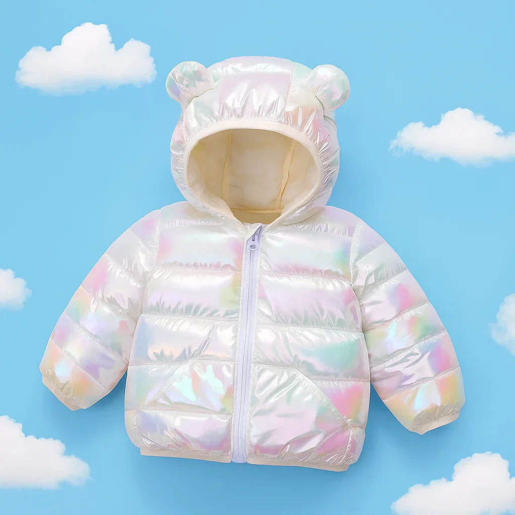 Thick Padded Jacket with Bear Hood