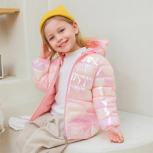 Thick Padded Jacket with Bear Hood
