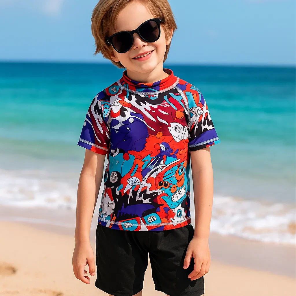 Summery & Protective – Anti-UV Children's Swim Shirt with Short Sleeves