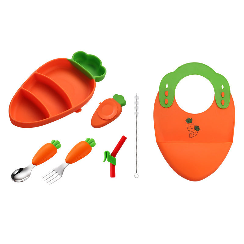 Safe & Non-Slip – Silicone Toddler Plate Kit with Cutlery