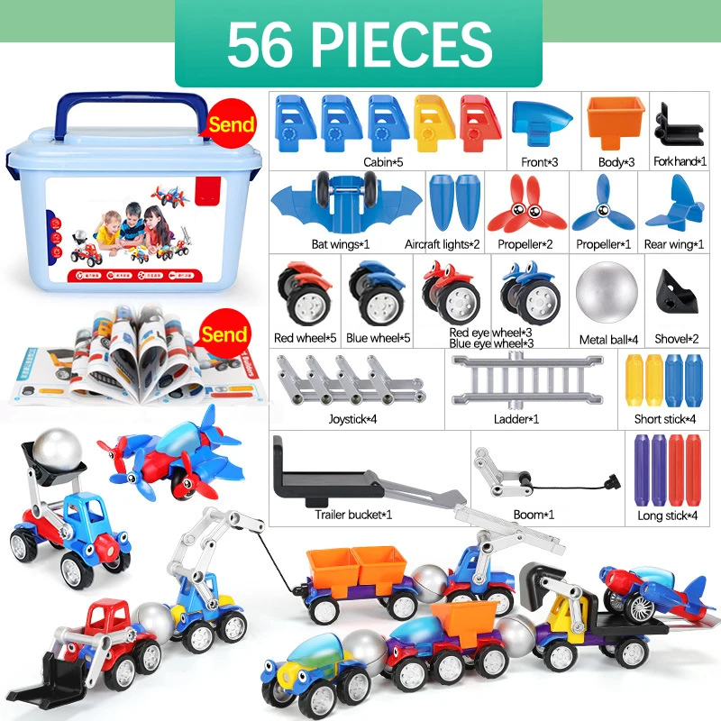 Magnetic Building Play - Magnetic Vehicles Toy Set