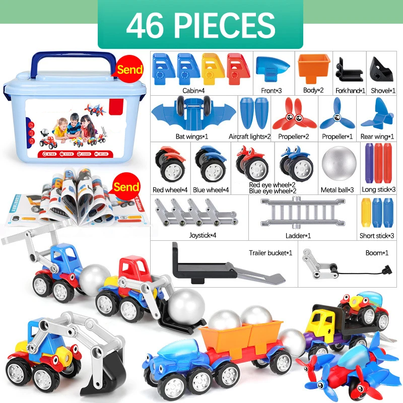 Magnetic Building Play - Magnetic Vehicles Toy Set