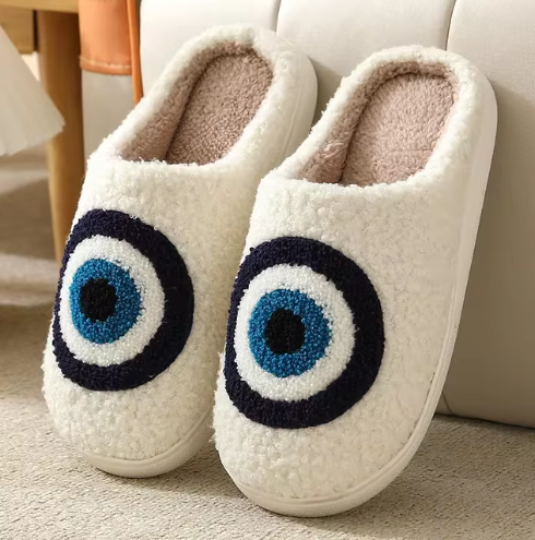 Northern Lights Children - Warm & Festive - Plush patterned Christmas slippers