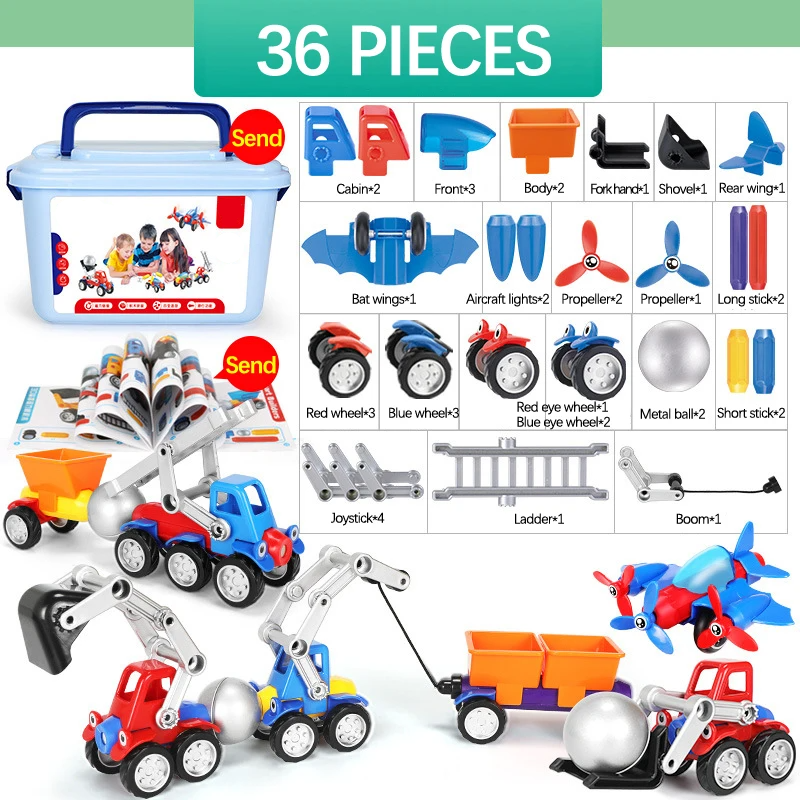 Magnetic Building Play - Magnetic Vehicles Toy Set