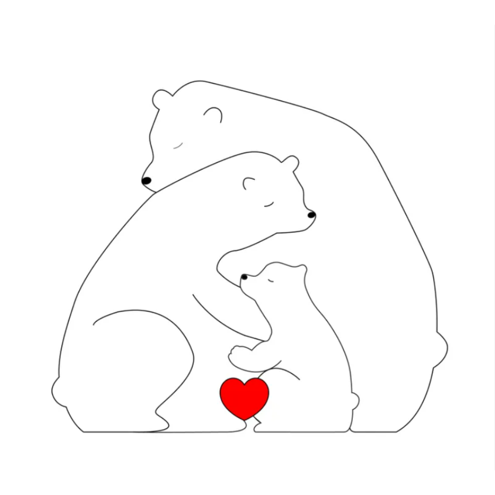 Family Puzzle™ – Custom Mother's Day Gift with a Family of Bears