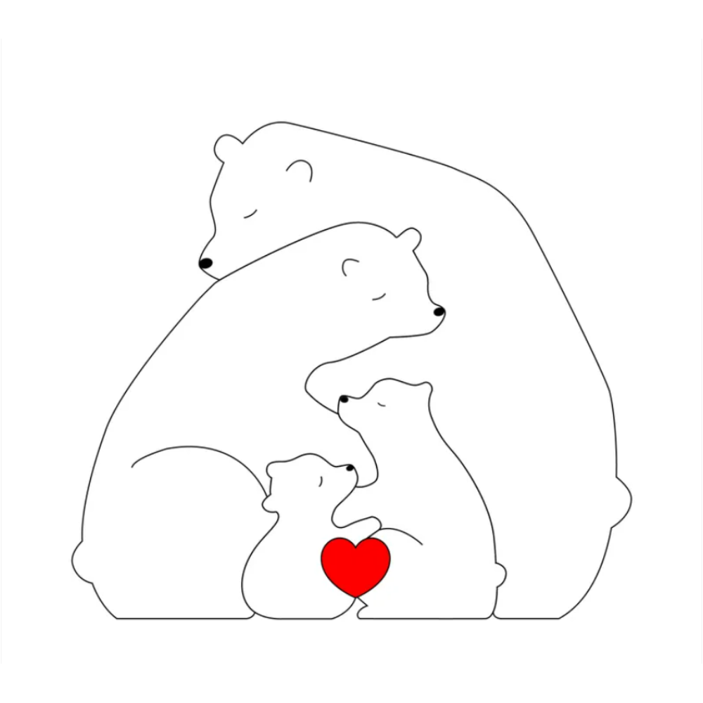 Family Puzzle™ – Custom Mother's Day Gift with a Family of Bears