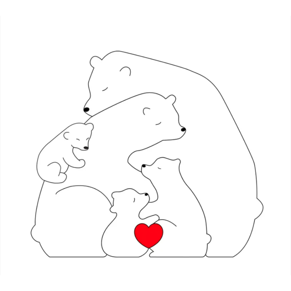 Family Puzzle™ – Custom Mother's Day Gift with a Family of Bears