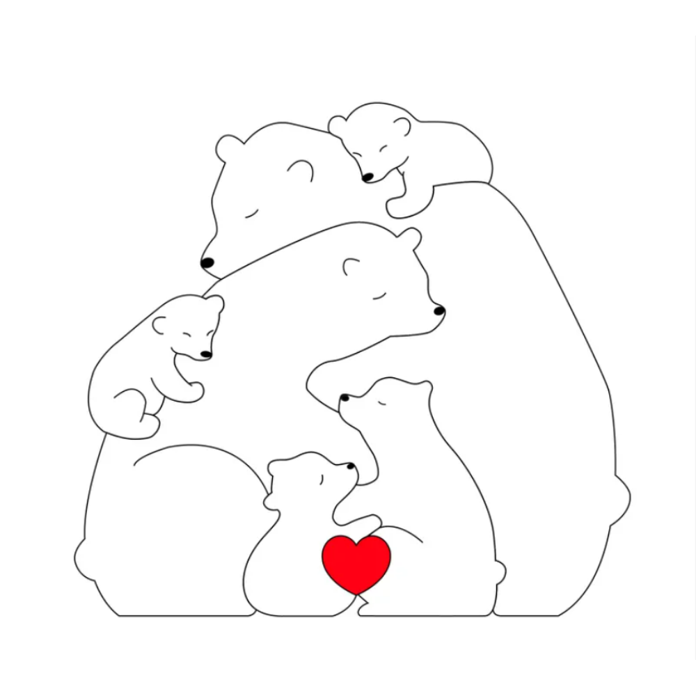 Family Puzzle™ – Custom Mother's Day Gift with a Family of Bears