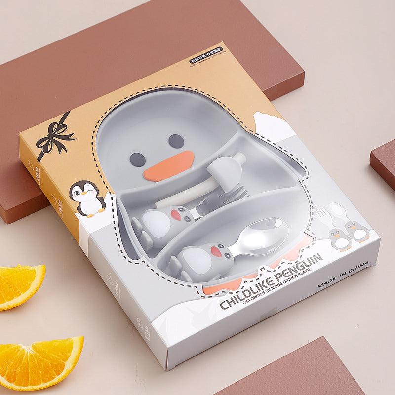 Safe & Non-Slip – Silicone Toddler Plate Kit with Cutlery