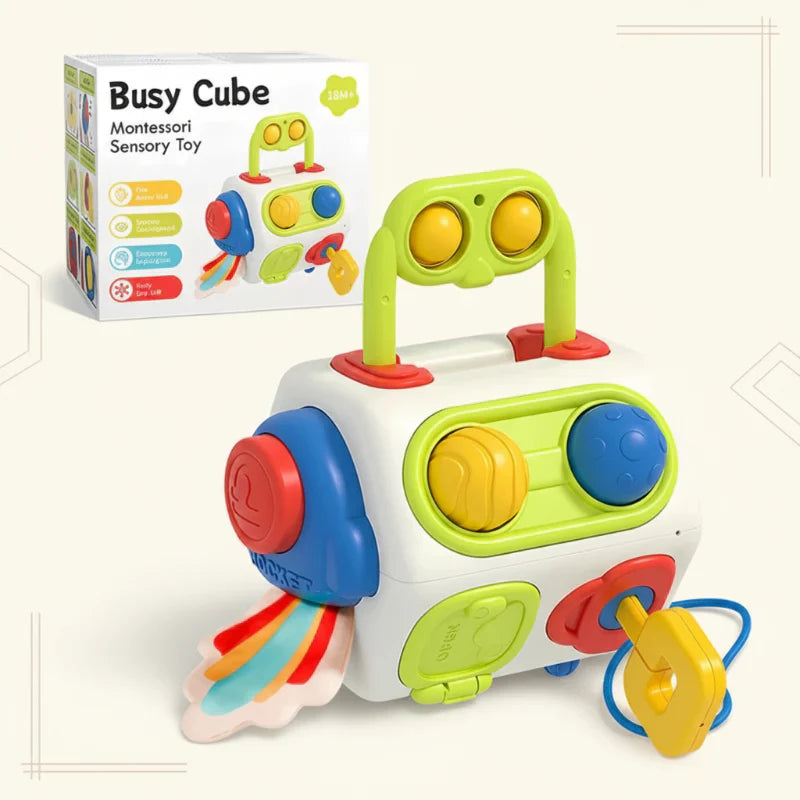 Clever & Playful – Montessori Fidget Cube 10-in-1