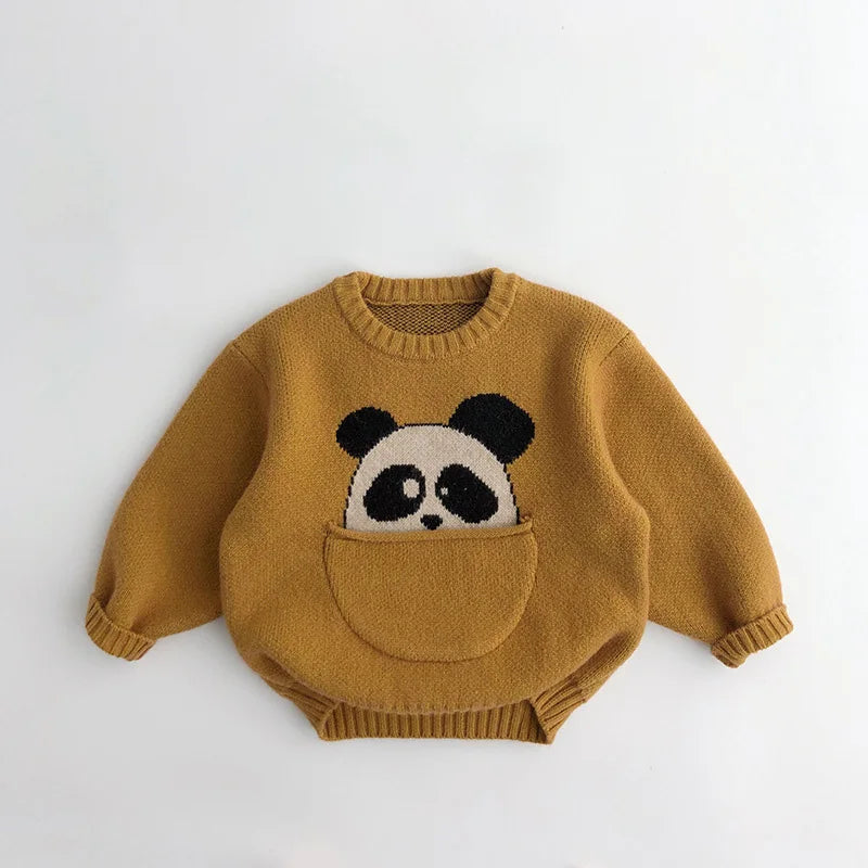 Cute Print with Pouch - Animal Sweater