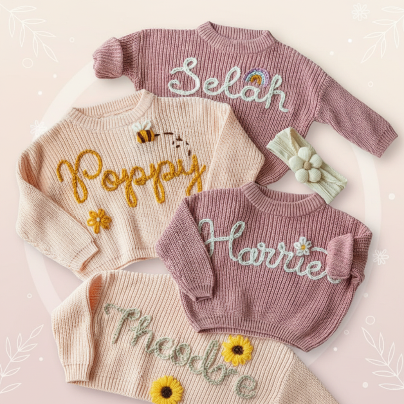 Custom Knitted Name Sweater for Children