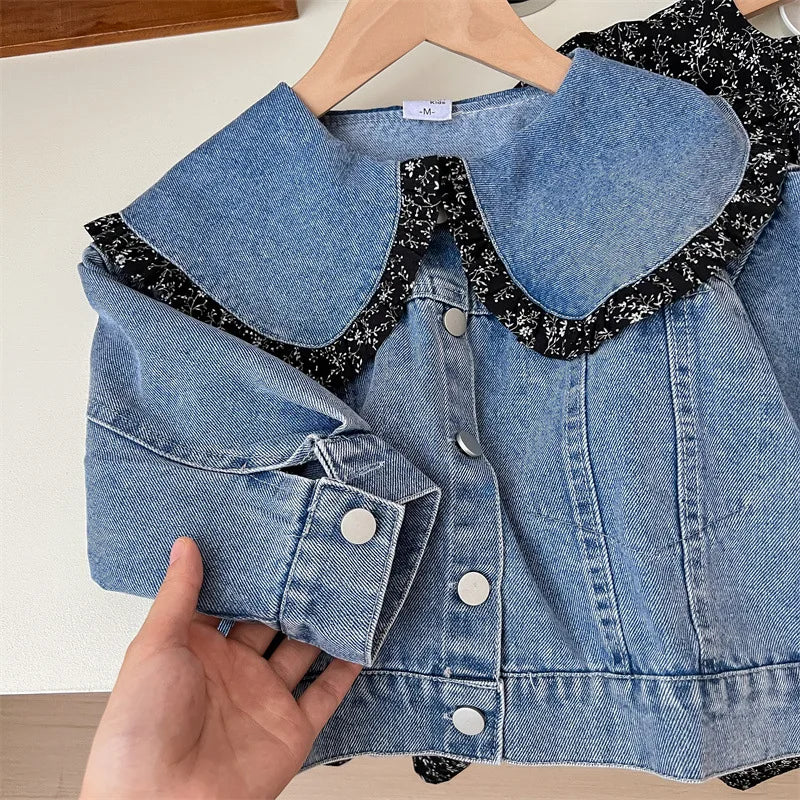 Denim jacket combined with dress