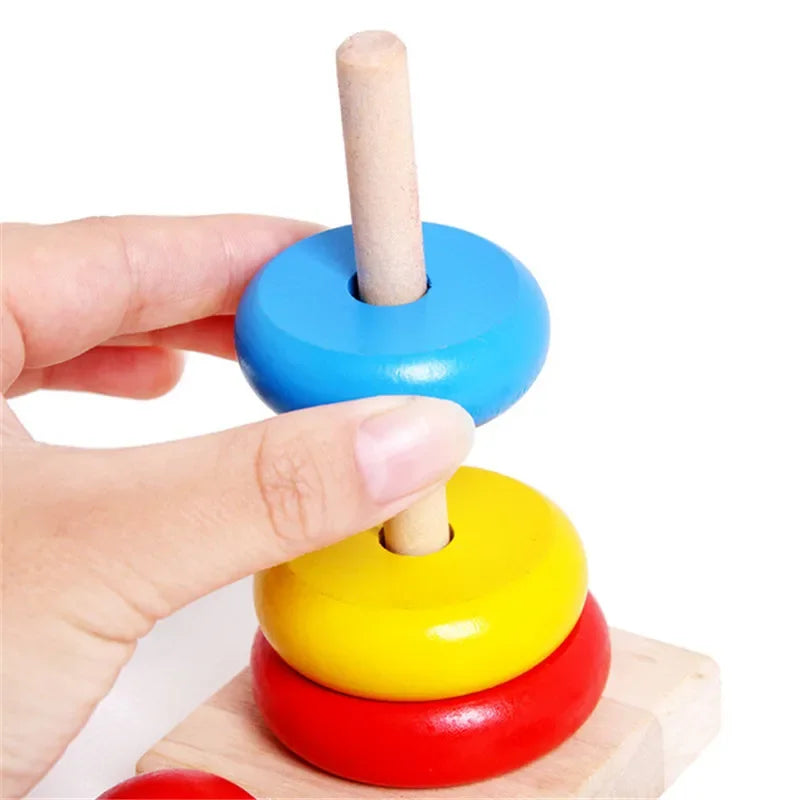 Colorful Tower Play – Wooden Stacking Tower