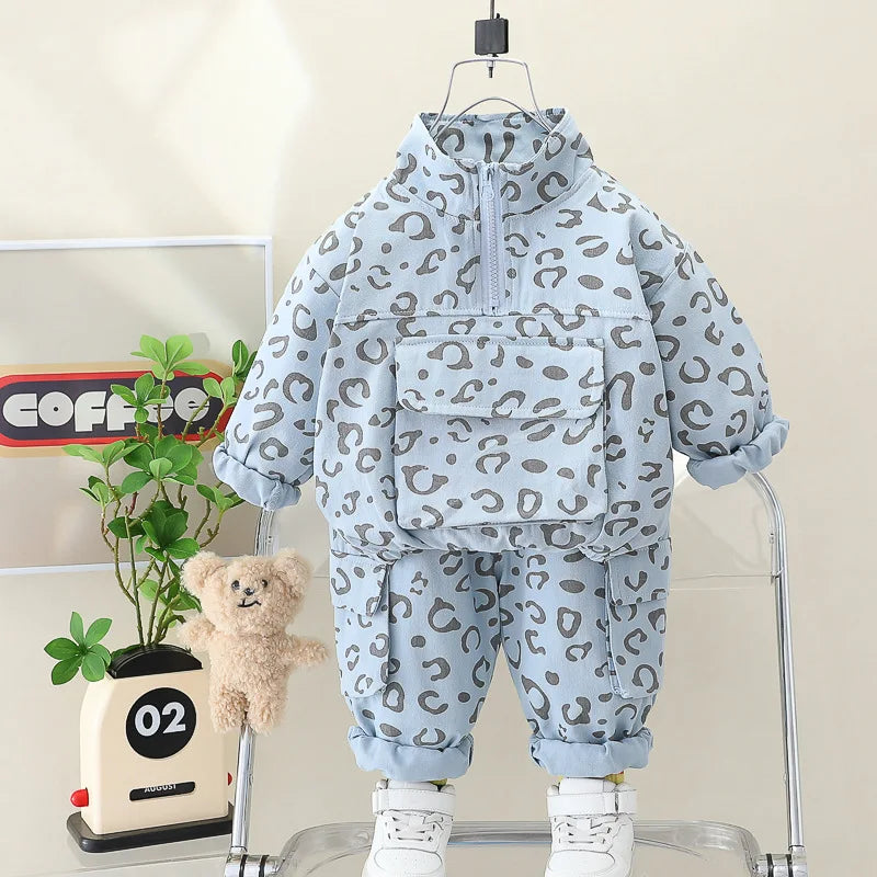 Cool leopard print - 2-piece dress set