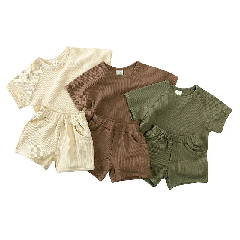 Summer rib fabric clothing set.