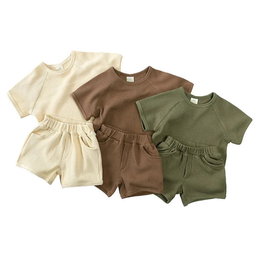 Summer rib fabric clothing set.