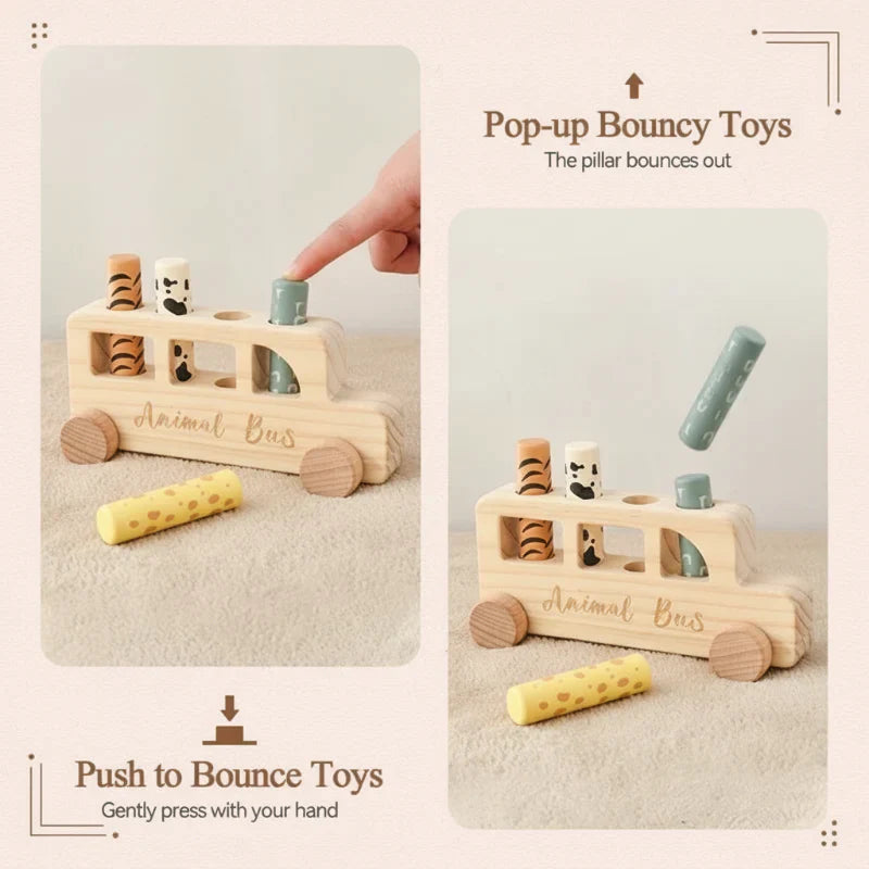 Developmental & Educational – Wooden Press Play Bus