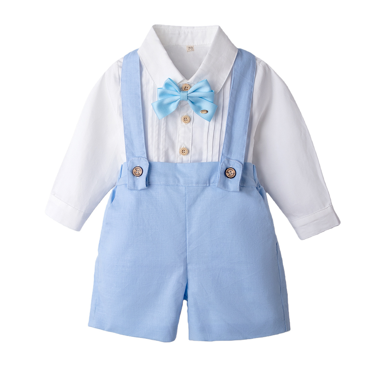 Classic & Elegant – Cotton Shorts with Suspenders, Bow & Shirt