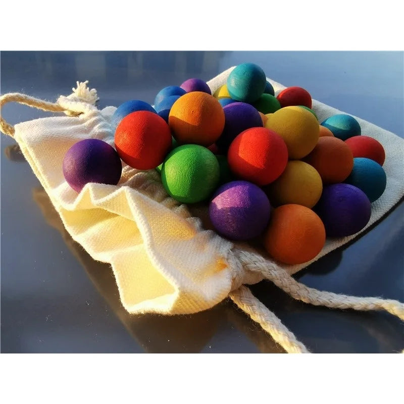 Wood Balls Rainbow