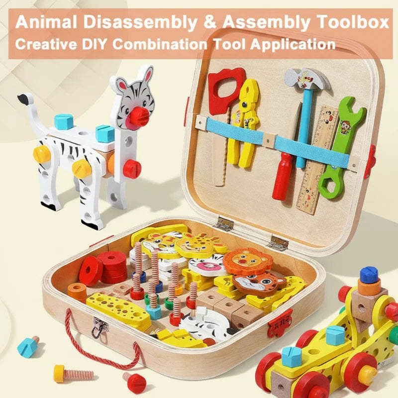 Playful & Smart – Wooden Animal Tool Kit