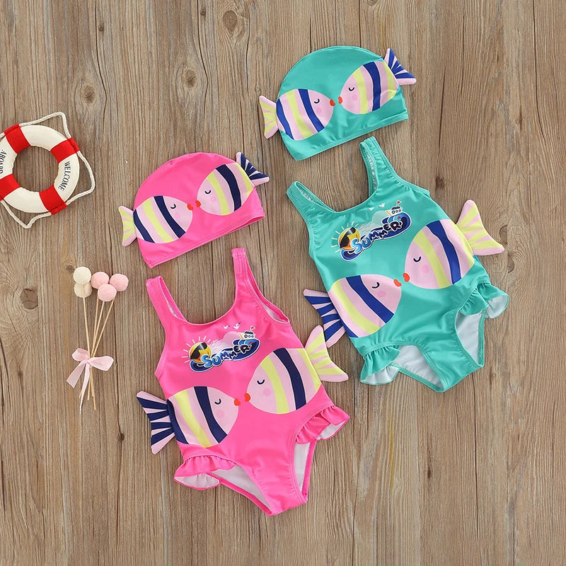 Play Fish Print - Girls Swimsuit