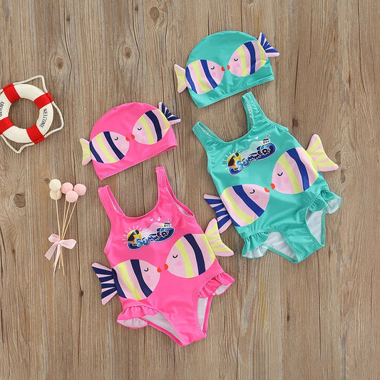 Play Fish Print - Girls Swimsuit