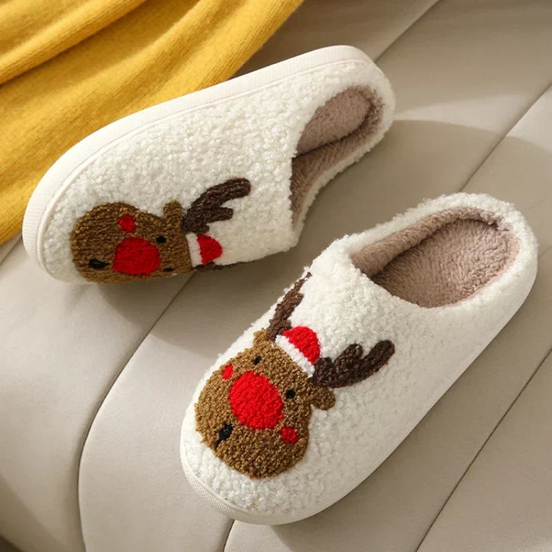 Northern Lights Children - Warm & Festive - Plush patterned Christmas slippers