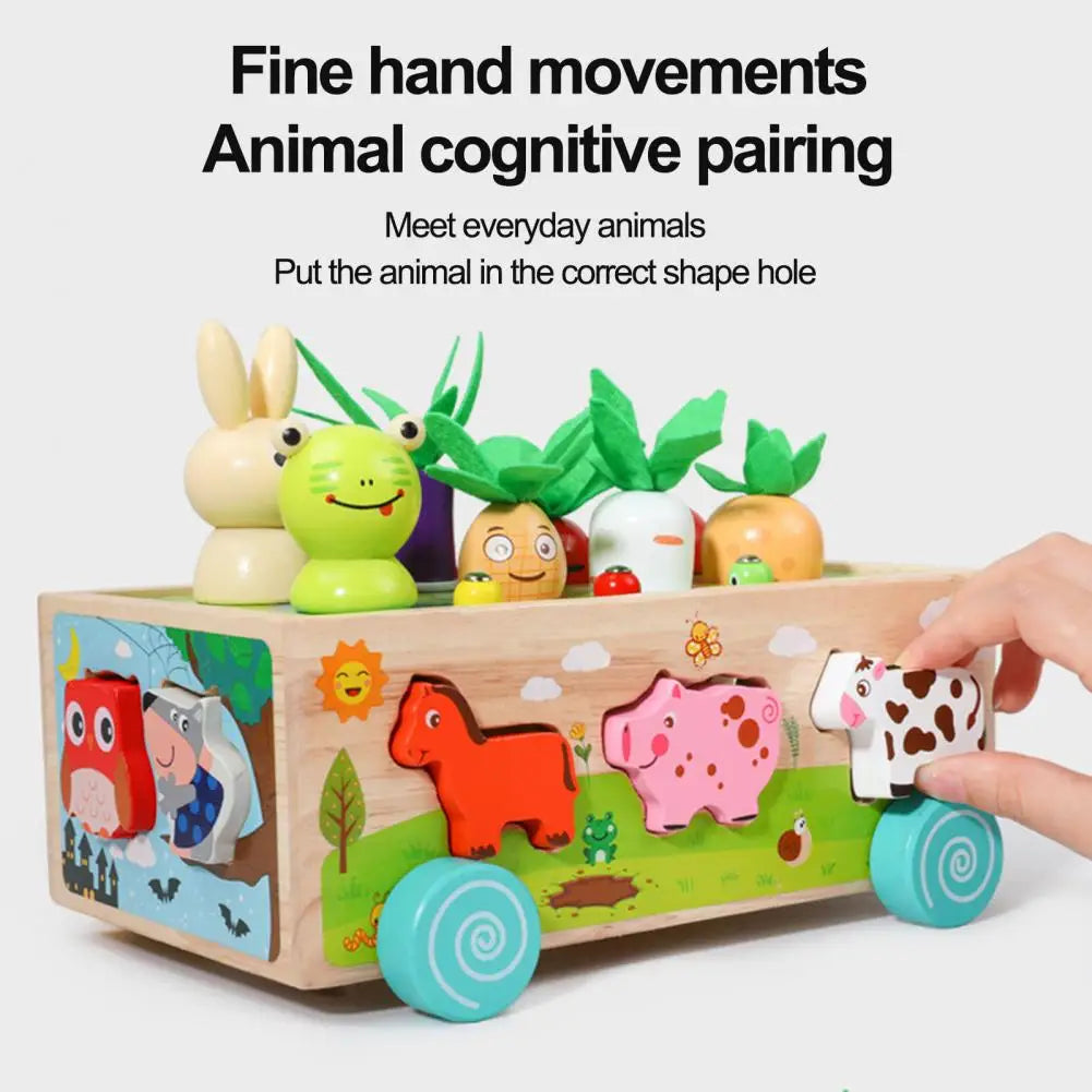 Shape fun in a wagon - Animals and Vegetables puzzle