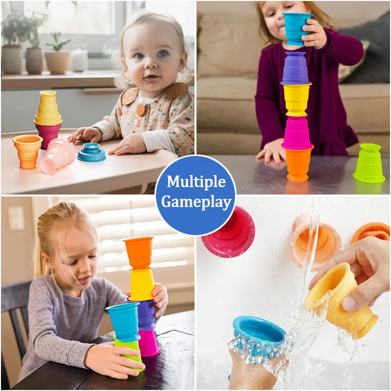 Rainbow Stacking Play - Stacking Cups Game