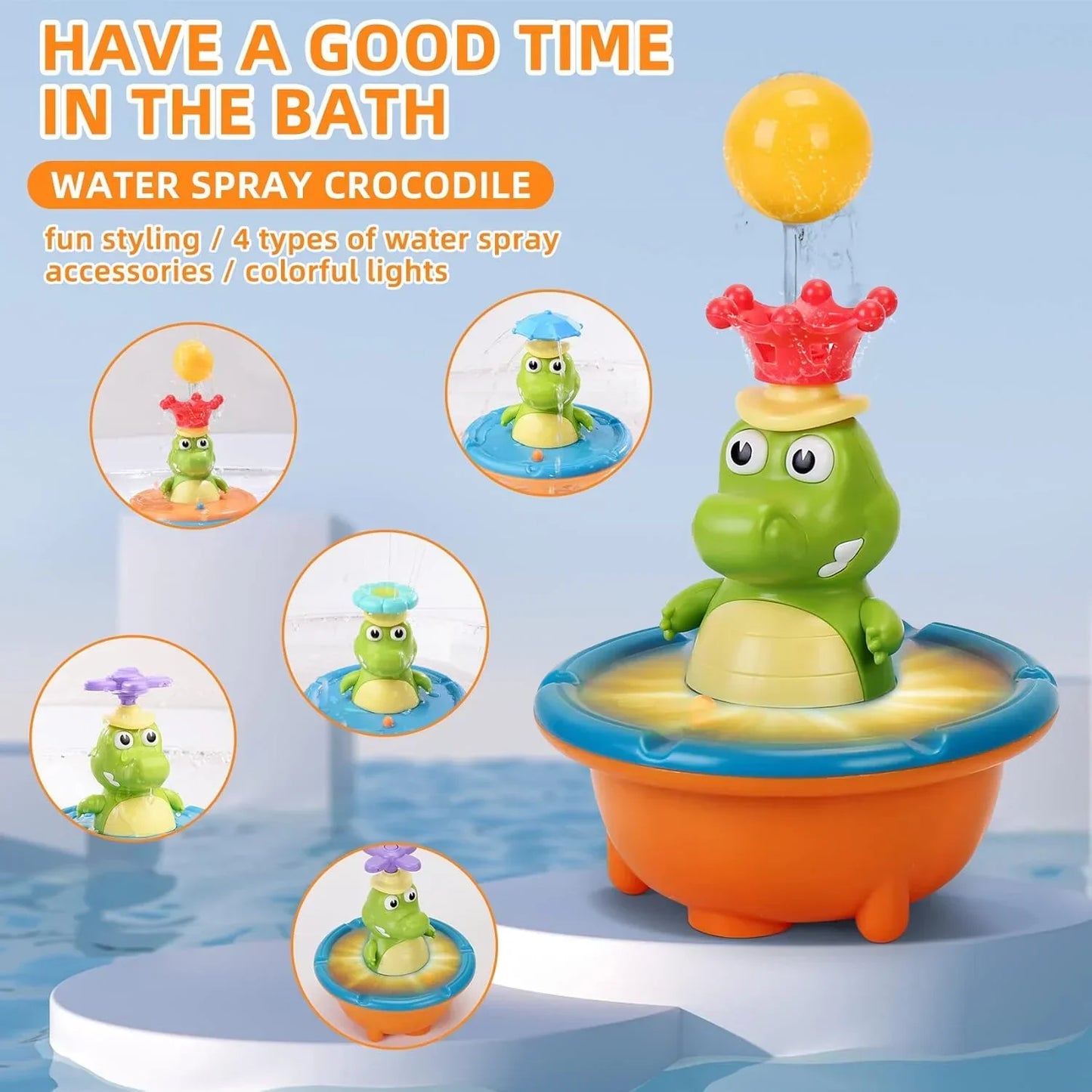 Interactive & Water Play – Crocodile Fountain Bath Toys
