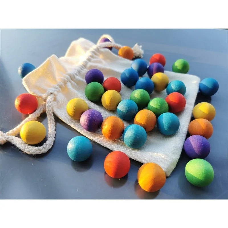 Wood Balls Rainbow