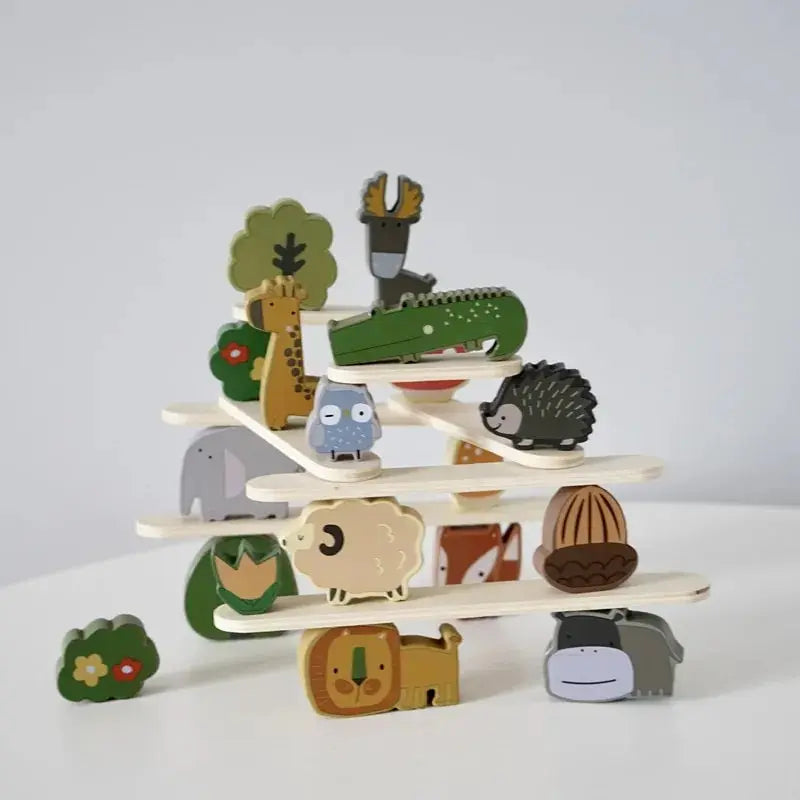 Clever Stacking - Wood Animals Stacking Toys
