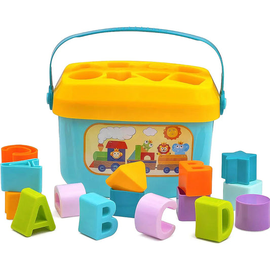 Play & Learn – Vibrant Shapes Sorting Bucket