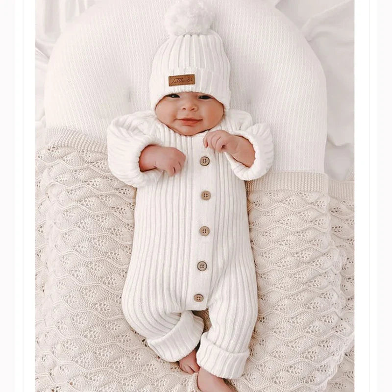Plush 'Knitted' Cotton Fabric - Knitted Romper