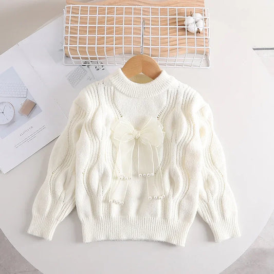 Warm & Stylish - Girls sweater with bow