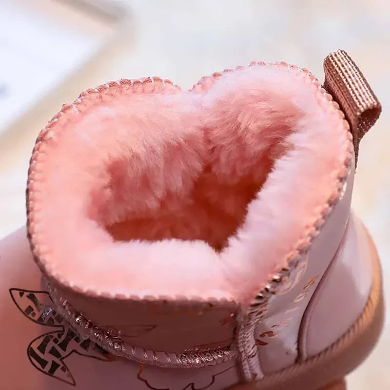 Waterproof Design - Children Snowboots Fashion Print