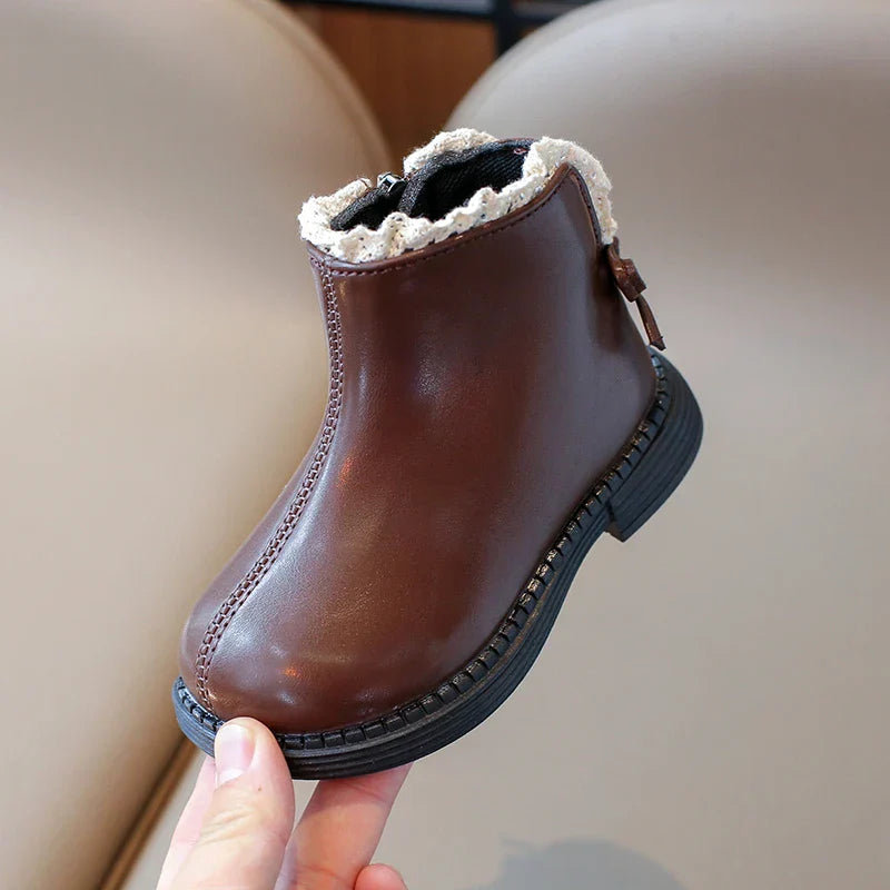 Warm & Classic - Leather Booties