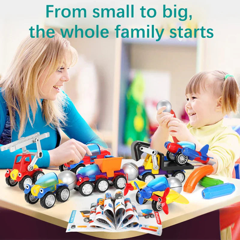 Magnetic Building Play - Magnetic Vehicles Toy Set
